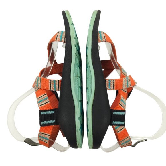 Chaco Z/1 Classic Sandals Kids Junior Size 3 Orange Blue Aztec Water Hiking - Picture 5 of 14